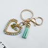 Natural stone keychain, bag pendant, bohemian style, creative decoration, heart-shaped jewelry