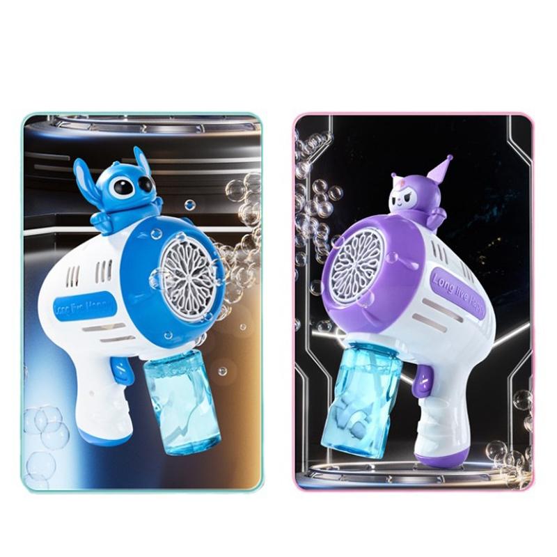 Стич Электрический Пузырьковый Пистолет Детская Игрушка Машина для Пузырей Автоматический Мыльный Пузырь С Подсветкой Игры на Открытом Воздухе Подарок для Мальчиков и Девочек