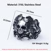NEW Men's 316L stainless-steel rings Calvarium Skull Devil RING for gothic decorative pattern Jewelry Gift free shipping