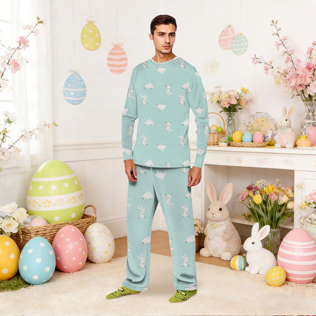 Праздничный парный семейный комплект для отдыха с длинным рукавом и брюками