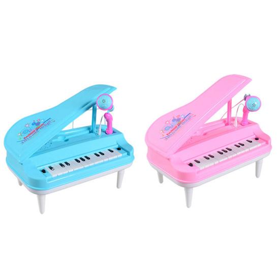 1 Набор 23-клавишная игрушка-пианино с микрофоном, светодиодной подсветкой, пластиковая детская клавиатура-пианино, развивающая игрушка для развлечения