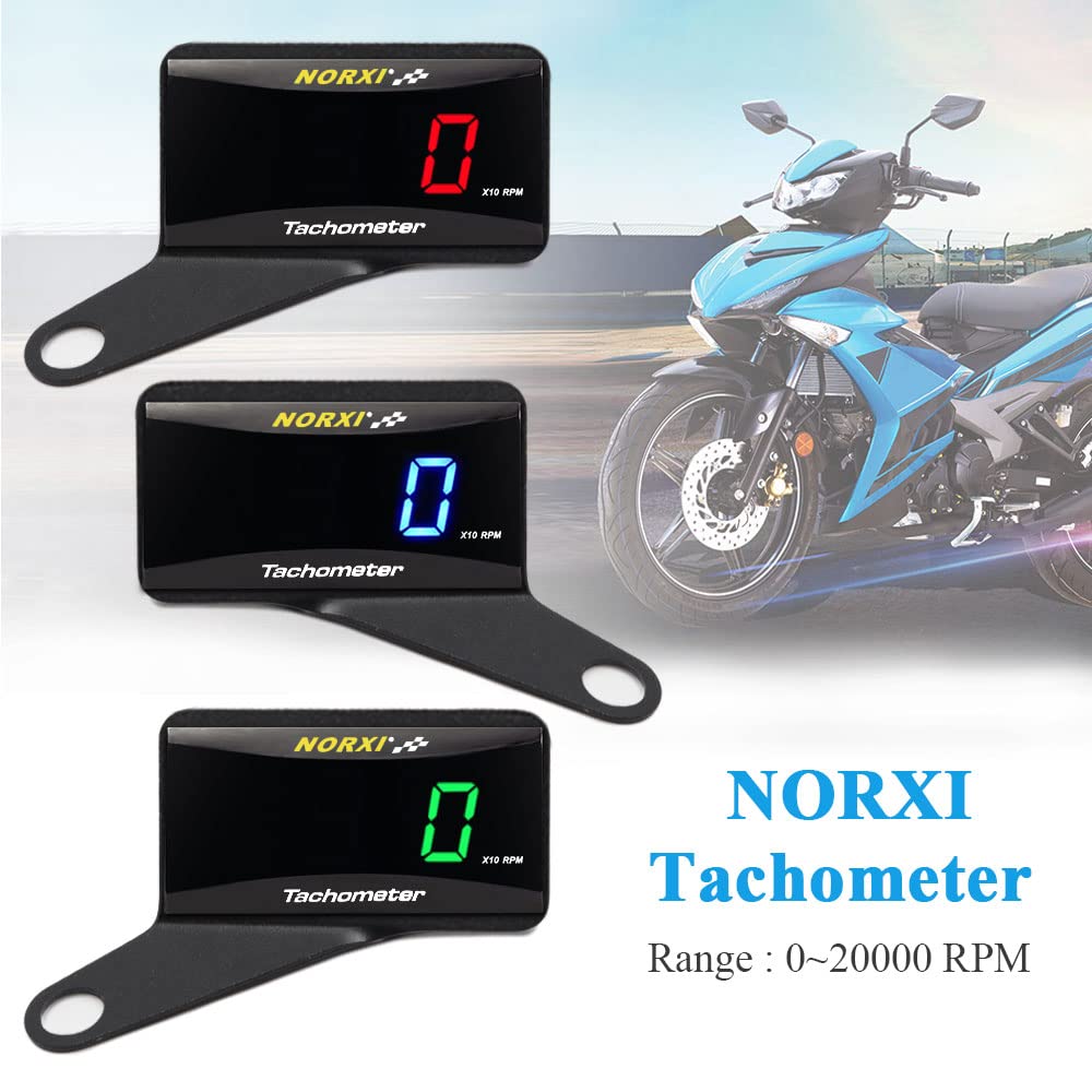 Norxi Digital Tachometer Motorcycle Meter Bicycle Tachometer Electric Tachometer RPM