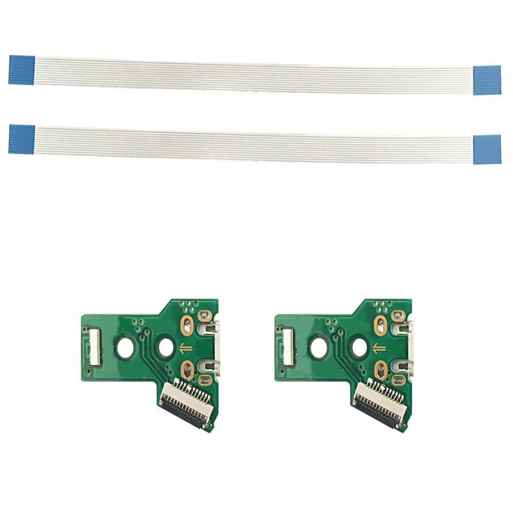 2 Sets USB Charging Port Board + Flex Ribbon Cable JDS-055 For PS4