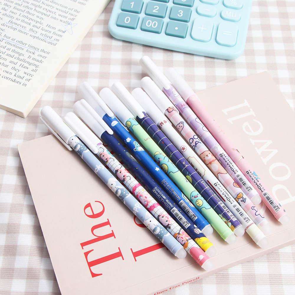 Washable Handle Press Pen Cartoons 0.5mm Erasable Pen Student Pen Neutral Erasable Pen Gel Pens