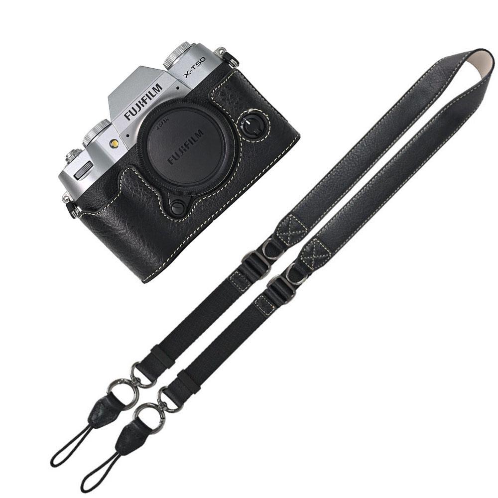 Получехол для камеры из ПУ кожи с рисунком личи для Fujifilm XT50 Fuji X-T50, с нижним отверстием для батареи, магнитной крышкой