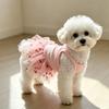 Lace Puppy Skirt Dress Cherry Print Pet Dog Dress Cute Dog Princess Dress  Small Dogs