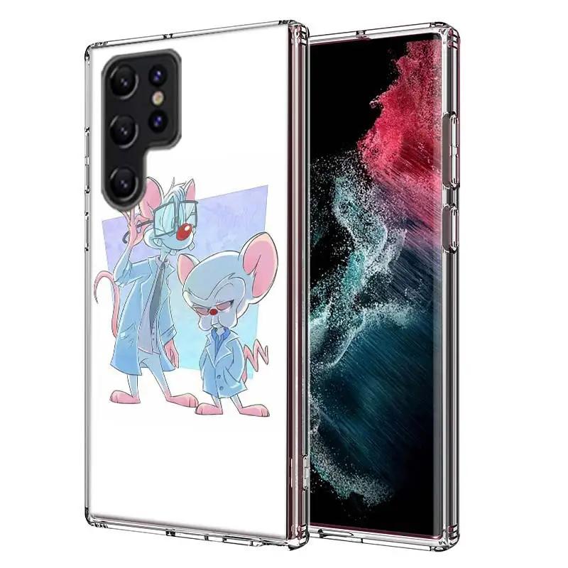 Чехол Pinky Anime and the Brain для Samsung Galaxy S21 S20 S23 FE S22+ S24 Ultra S25 Edge Чехол для телефона S10 Plus Прозрачная Capa Coque P