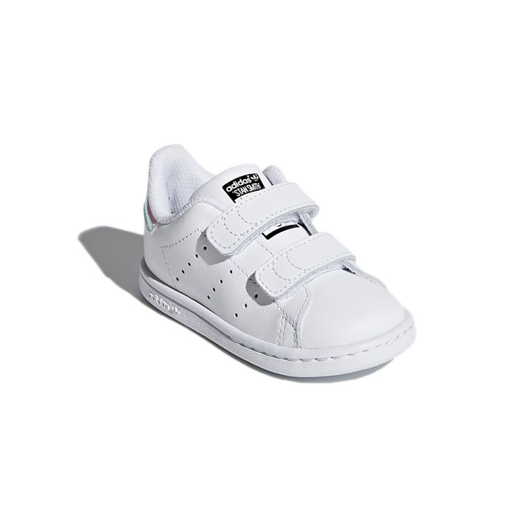 Adidas Оригинальные Stan Smith Series Повседневные Удобные Прочные Низкие Кроссовки для Ходьбы Детская Обувь Белый Серебристый AQ6274