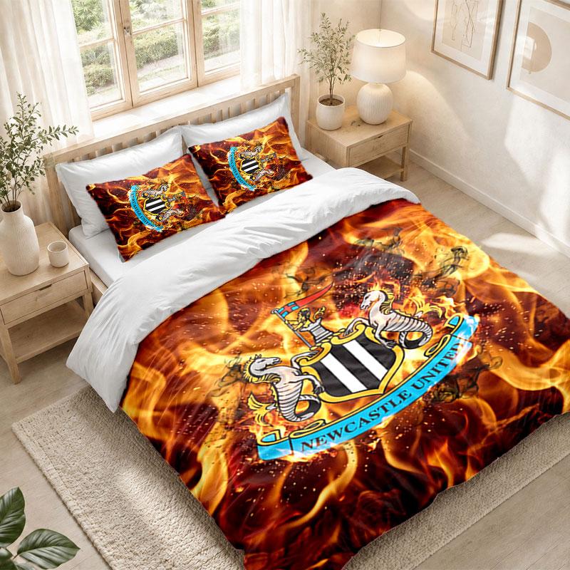 Комплект постельного белья 1 пододеяльник 2 наволочки Футбольный принт Newcastle United Декор спальни дома