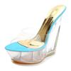 Women's Shoes Summer Super High Heel Sandals and Slippers Transparent Crystal Shoes Waterproof Platform Wedge 126 Series 15cm Heel 5cm Platfrom LFD