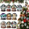 10-Piece Set 2D Flat Victorian Christmas Ball Ornaments Wooden Home Tree Decorations Thanksgiving Gifts Party Decoration Hanging Ornaments