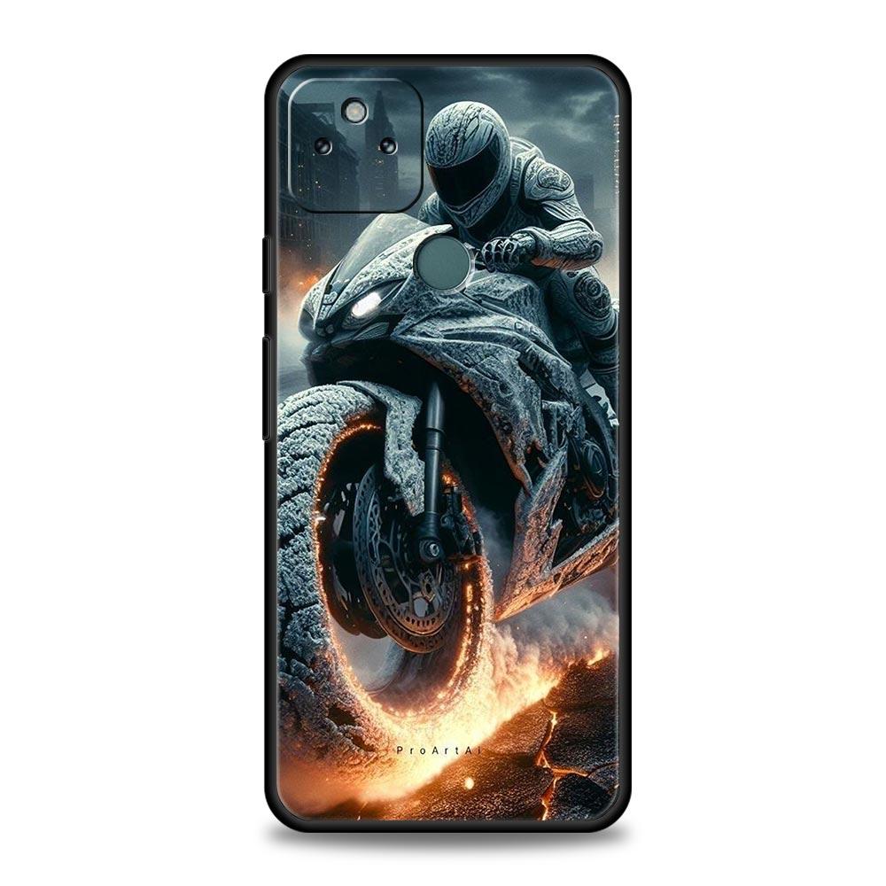 Motorcycle Phone Case Cover for Google Pixel 10 9 8 7 6 9A 8A 7A 6A Pro Shockproof Soft TPU 9 Pro XL Shell Capas Funda Coque Bag
