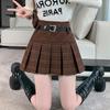 Korean Plaid Woolen Pleated Skirt: Autumn/Winter High-Waist College Style