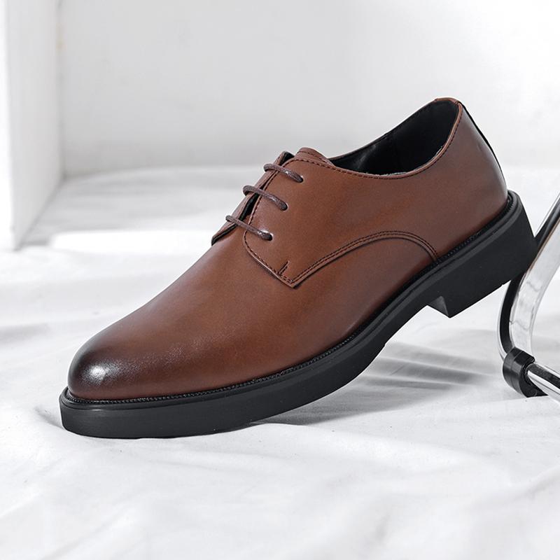 Fashion Classic New Office Interview Men's Business Shoes Lace Up Simple Men's Leather Casual Shoes High-quality Work Shoes Versatile