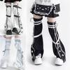 Y2k Gothic Leg Garters Adjustable Leather Buckle Long Socks Creative Leg Warmer