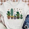 Fashion Women Plant Cactus Print T Shirt Funny Casual O-neck Short Sleeves T-shirt Summer Female Tee Shirt