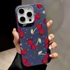 Чехол Cherry Print Slim Matte для Magsafe для iPhone 16 Pro Max 15 14 Pro 13 12 11 TPU Leather Texture противоударный мягкий магнитный чехол для телефона