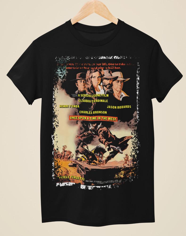 Once Upon A Time in the West Western Movie Poster inspired Unisex Black TShirt