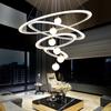 Modern Led Chandelier White Circles Ceiling Chandelier Lighting Fixtures for Living Room Dining Room Kitchen Bedroom Lustres Led