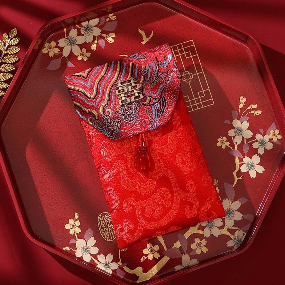Brocade Cloth Tassel Brocade Red Envelope Spring Festival New Year Money Bag Wedding Birthday