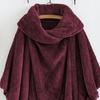 Women Winter Sweatshirt with Pockets Double-sided Velvet Baggy Irregular Large Turn-down Collar Solid Color