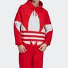 adidas Мужская повседневная свободная толстовка с капюшоном Originals с большим логотипом Trefoil Ярко-красная FM9907