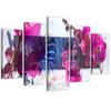 Five Piece Picture Canvas Print Orchid Abstraction Pink