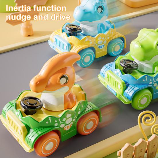Yousheng Kids Dinosaur Car Toy Press Go Inertia Drive Detachable Dino Racing Vehicle 0-3 Toddlers Boys Girls Educational Cartoon Dinosaur Truck Toy