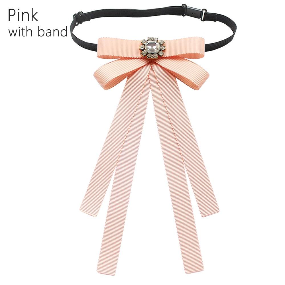 Простой узкий ленточный галстук-бабочка с бриллиантами в университетском стиле, галстук на шею, женский, мужской, аксессуар для формальной одежды