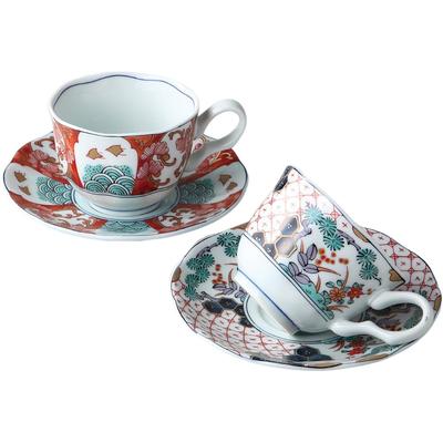 Кофейная чашка Ш9 x Г9 x Парная миска Somenishiki Koimari Фарфоровая посуда Mino, сделано в Японии Сетка для эля, высота 6,5 см