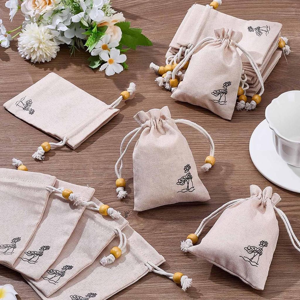 Hakona Drawstring Amulet Gift 10 Colors Japanese Pattern Storage Small Item Linen Prayer Bead Fragrance Jewelry Wrapping Lettering Small Breathable Ba