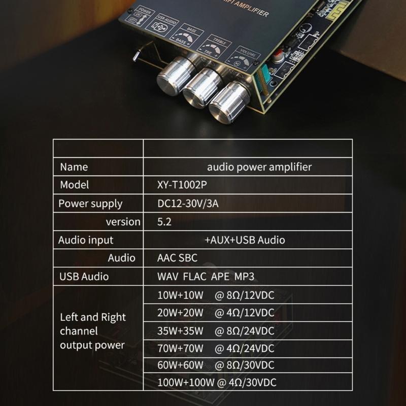T1002P 100Вт x2 Цифровая плата усилителя TPA3221 и 3116 Мощный выход и регулировка басов и высоких частот для домашнего кинотеатра