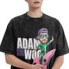 Adam The Woo  Washed T Shirt Couple  Y2K Retro Cotton T Shirts Summer Breathable Harajuku Tee Shirt Loose Plus Size Clothing