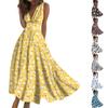 Women's Long Dress Maxi Dress Casual Dress Summer Casual Sleeveless V Neck Boho Waist Retraction Printed Dress