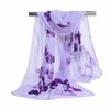 Soft Wrap Lady Shawl Silk Scarf Women's Butterfly Flower Print Long Chiffon Scarf