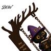 Halloween Celebration Accessories Funny Swing Ornament, Witch/Skeleton/Mummy/Pumpkin Ghost Sitting on Indoor Outdoor Decorations Reading Book Figurine