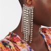 New Exaggerated Rhinestone Earrings Jewelry Gorgeous Alloy Rhinestone Ball Party Tassel Earrings