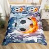 Футбольный пододеяльник, нарисованный вручную, с рисунком футбольного флага, сетевым набором постельного белья для командных видов спорта, для мальчиков, подростков, мужчин, двойной пододеяльник