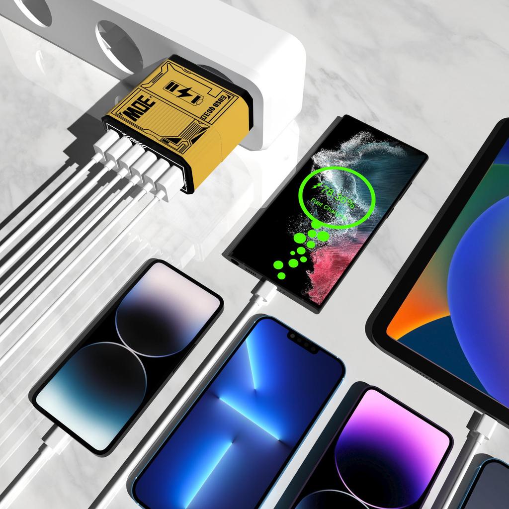 30 Вт 6-портовый USB-адаптер для быстрой зарядки QC3.0 - вилки EU, US, UK, AU