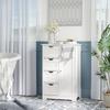 Bathroom Storage Cabinet, Door, 4 Drawers, Adjustable Shelf, 56 x 30 x 83 cm, White