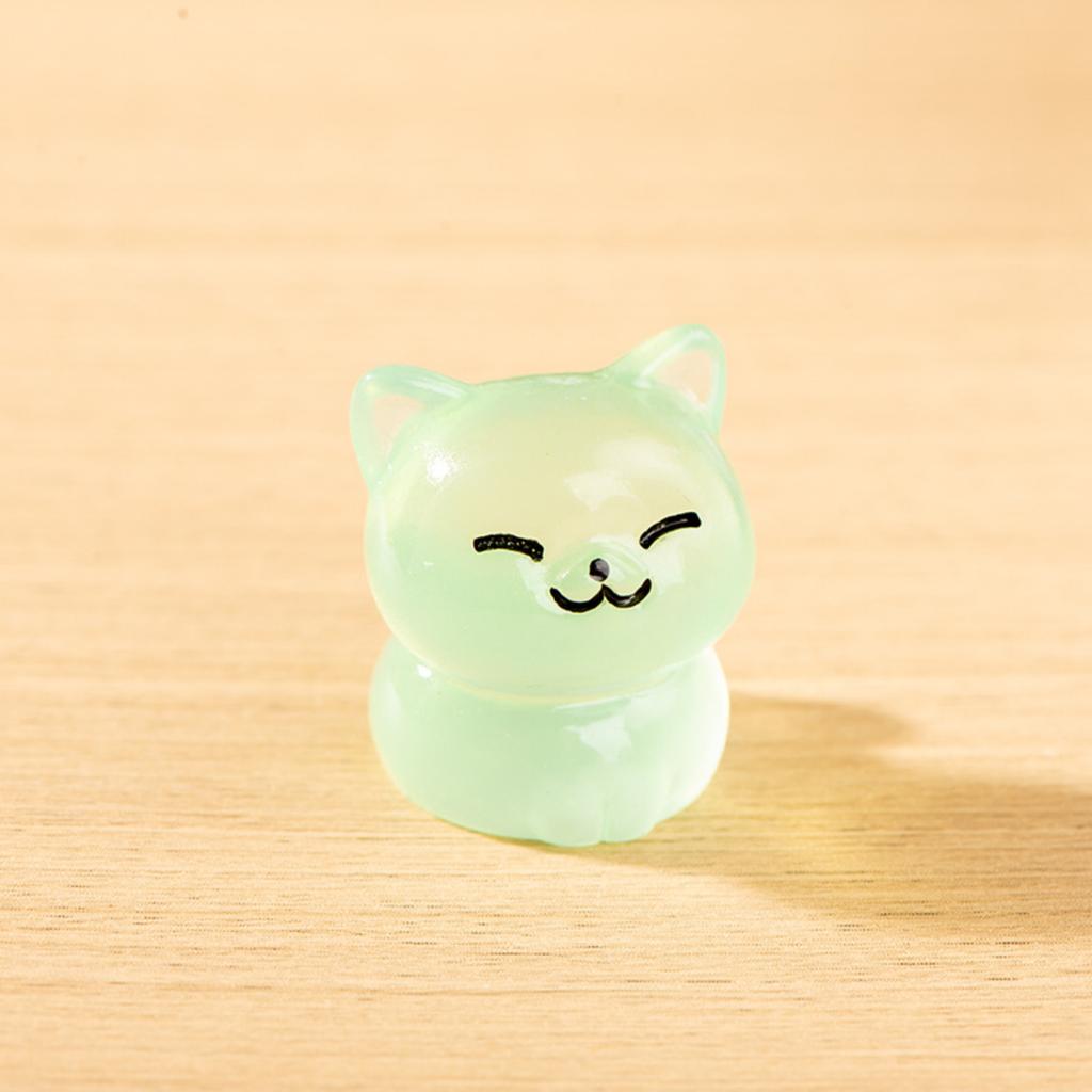Miniature Resin Ornaments, Cute Cartoon Glow-in-the-dark Animal Figurines, Desktop Car Creative Decorations And Accessories