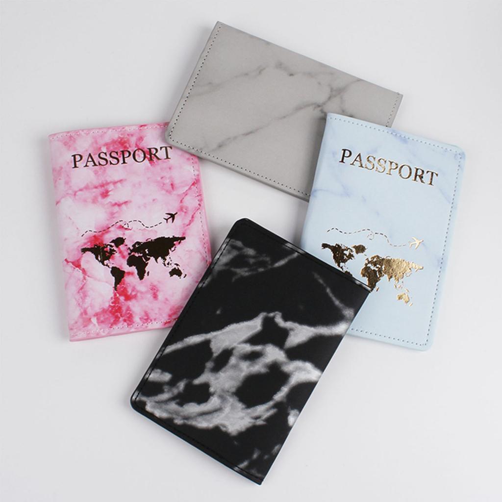PU Leather Passport Case Holder Travel Credit Card Protector Lover Couple Wedding Gift for Women Men