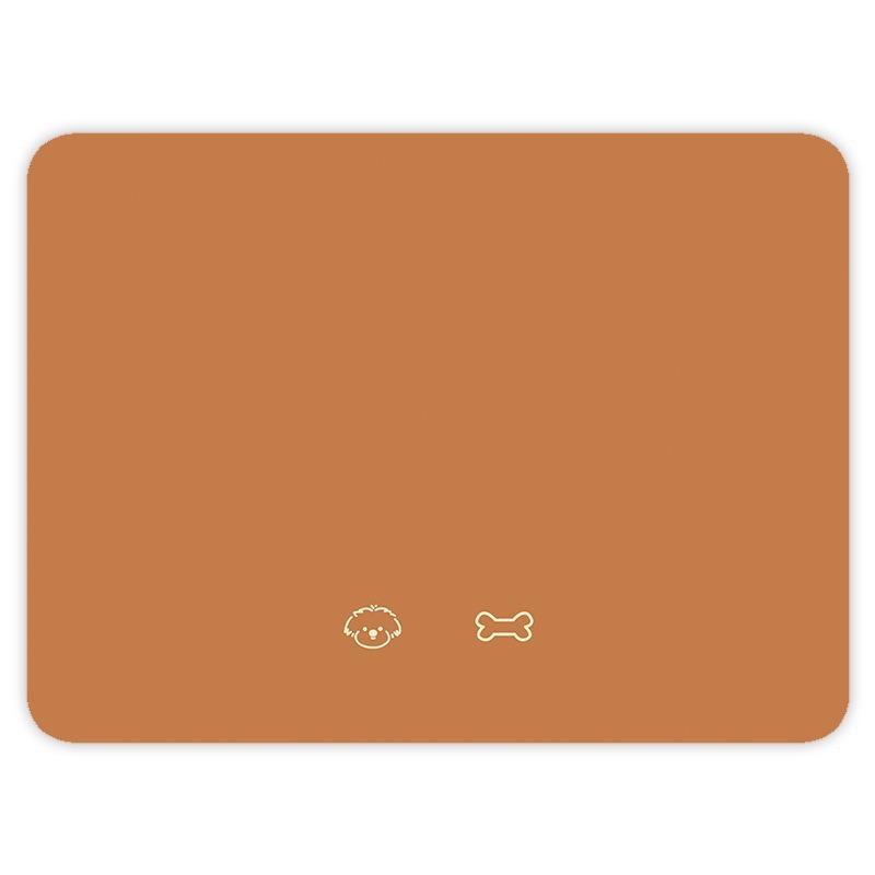 Minimalist PU Leather Pet Feeding Mat Waterproof Easy‑Wipe Non‑Slip Simple Cartoon Mat For Cat Dog Feeding Area