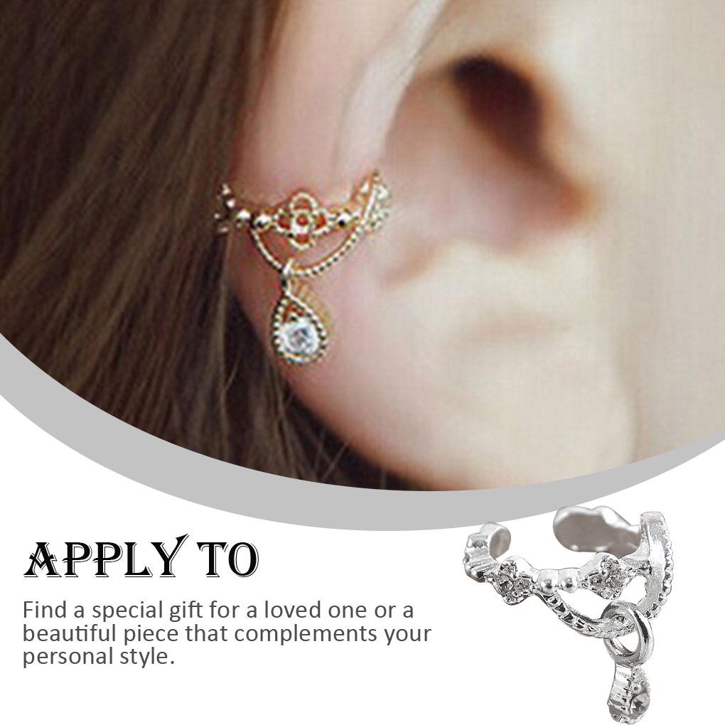 Women Ear Clip Party Wedding Girls Jewelry Decorative Decoration Sister Mother Girlfriend Friendship Sparkling Pendant
