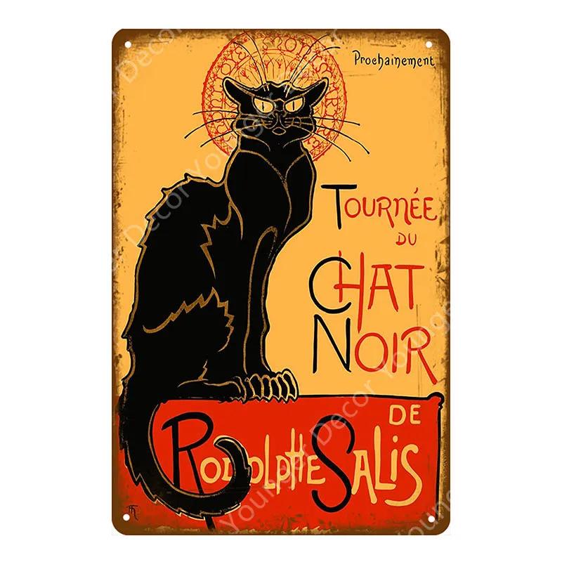 Предупреждение: Остерегайтесь черной кошки, знаки домашних животных, металлический плакат с изображением животных, винтажная тарелка для настенного искусства, ретро, ​​декор для дома, комнаты, 30X20 см, YJ139