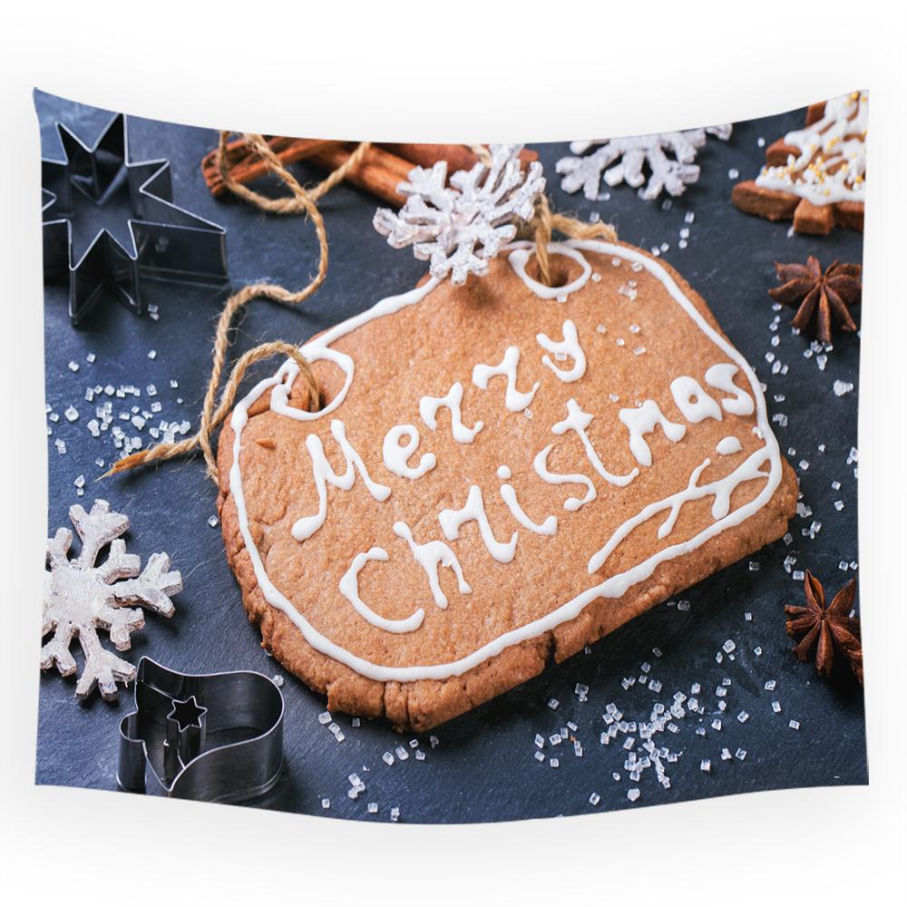 С Рождеством Санта-Клаус печатный узор гобелен для дома, гостиной, спальни, украшение для комнаты, подвесной гобелен