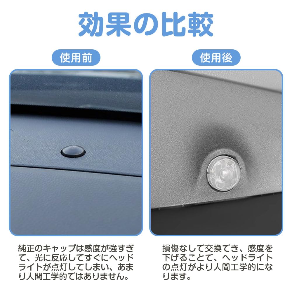 ESJNNK Автосвет 2 шт. 18 мм Автомобильный универсальный Автоматический датчик освещенности Крышка датчика Автоматическое освещение Автозатемнение Запасная часть Полупрозрачная крышка T