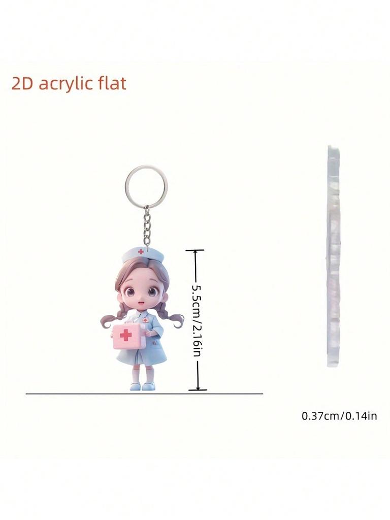 Новый 2D акриловый брелок в виде женщины-врача - Минималистичный брелок-врач, подарок для медицинских работников