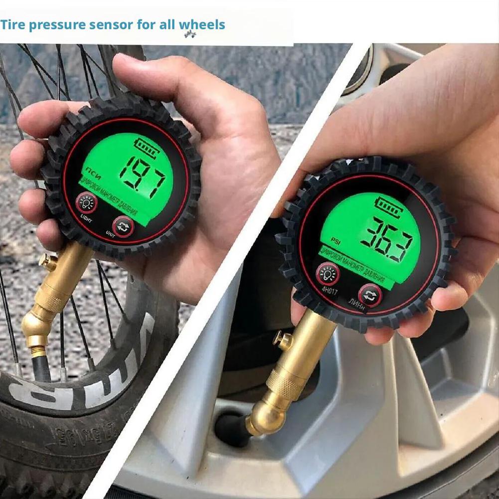 Цифровой манометр для шин высокой точности 3-255 PSI 4 единицы измерения (PSI/KPA/Бар/Кг/см²) Воздухоотводчик с подсветкой LCD для всех транспортных средств