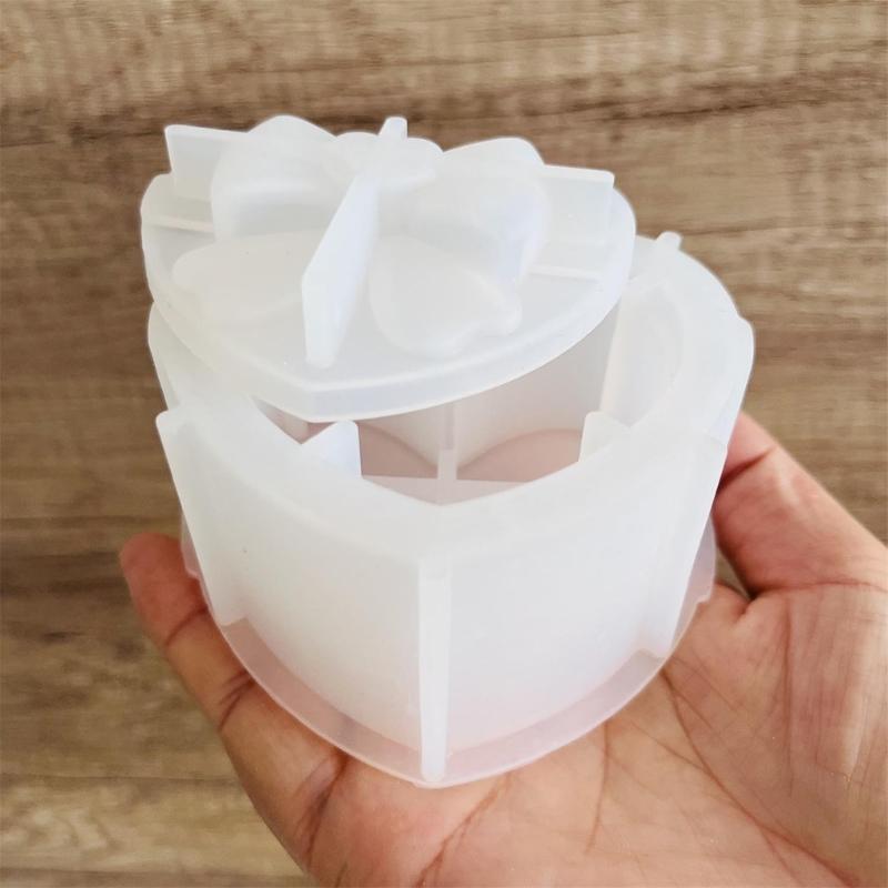 Набор форм для поделок из смолы своими руками, органайзеры для украшений, силиконовые формы для подарочных коробок для домашнего декора и подарочная коробка для хранения с крышкой